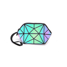 Luminous Discoloration Irregular Semi-Circular Cosmetic Bag Geometric Diamond Pattern Shell Geometric Bag